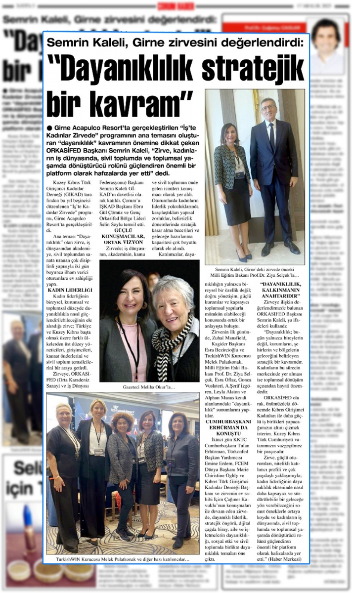 İŞ’TE KADINLAR ZİRVEDE V: DAYANIKLILIK ZİRVESİ GİRNE