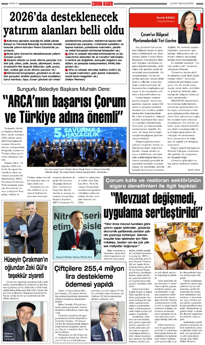 Çorum'un 2026 Bölgesel Planlamadaki Yeri Üzerine